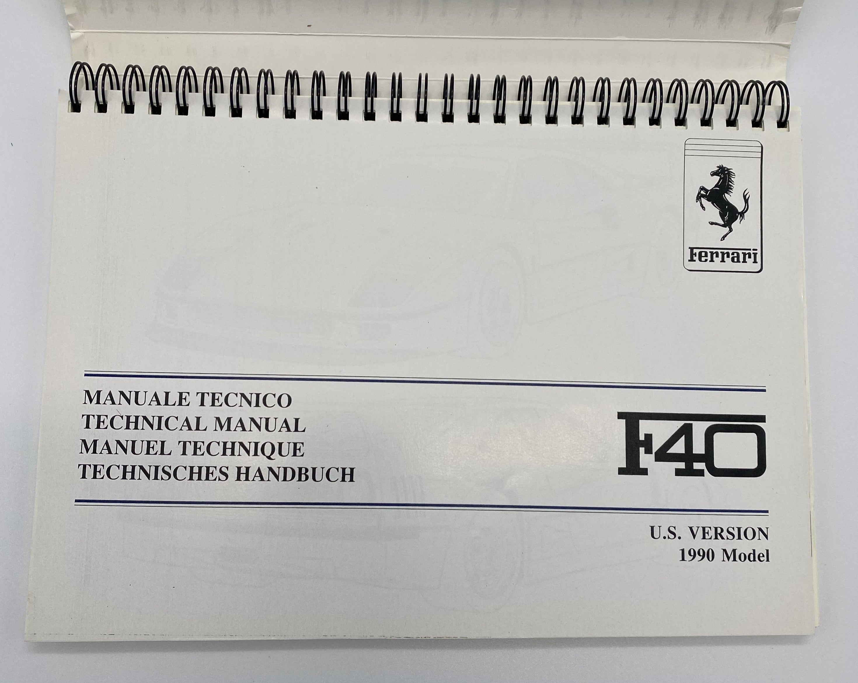 Ferrari F40 Owner's Manual / 1990 US Version - 606/90
