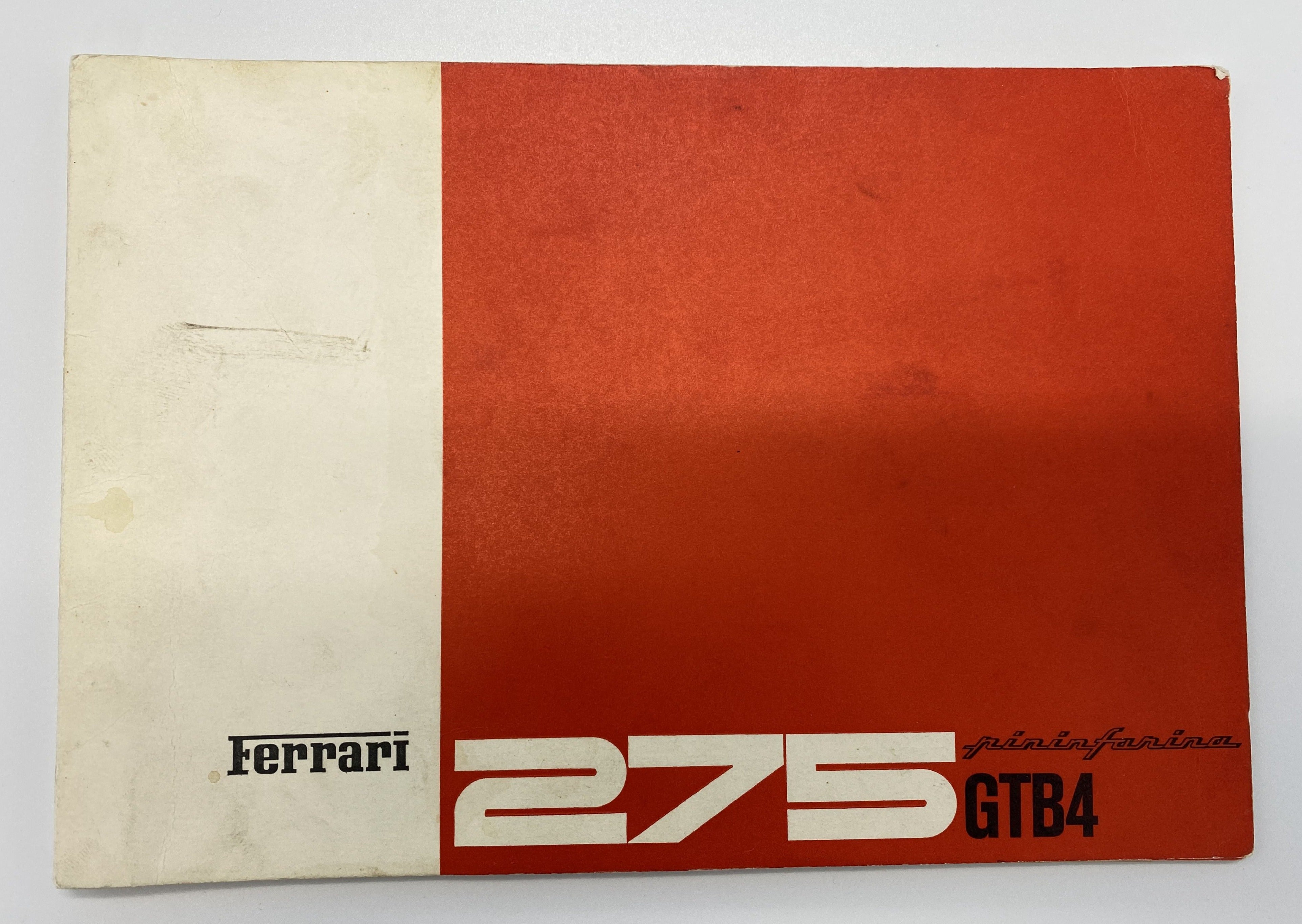 Ferrari 275 GTB4 - 4 Cam Supplement for the Spare Parts Catalogue 17/67