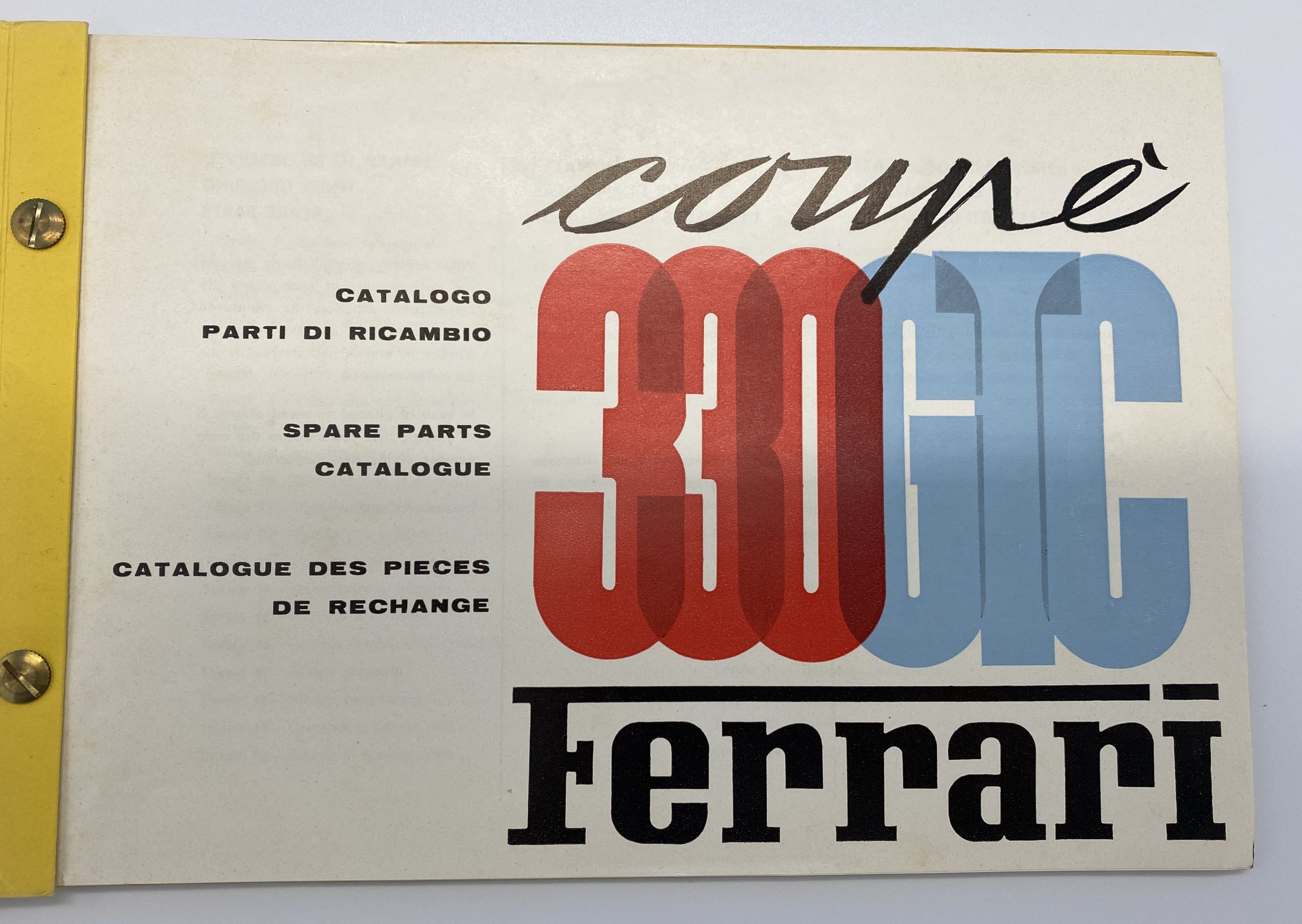 Ferrari 330 GTC Spare Parts Catalogue 16/67
