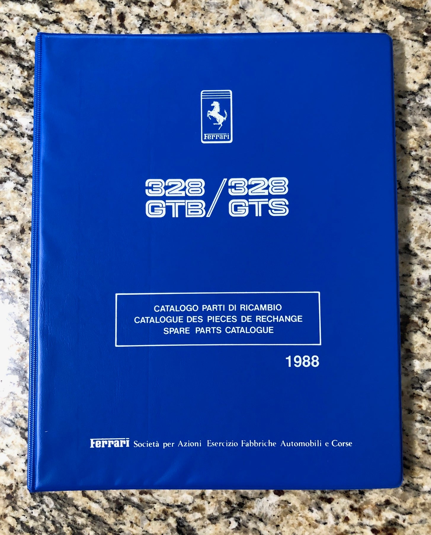 Ferrari 328 GTB/GTS Spare Parts Catalogue 1988