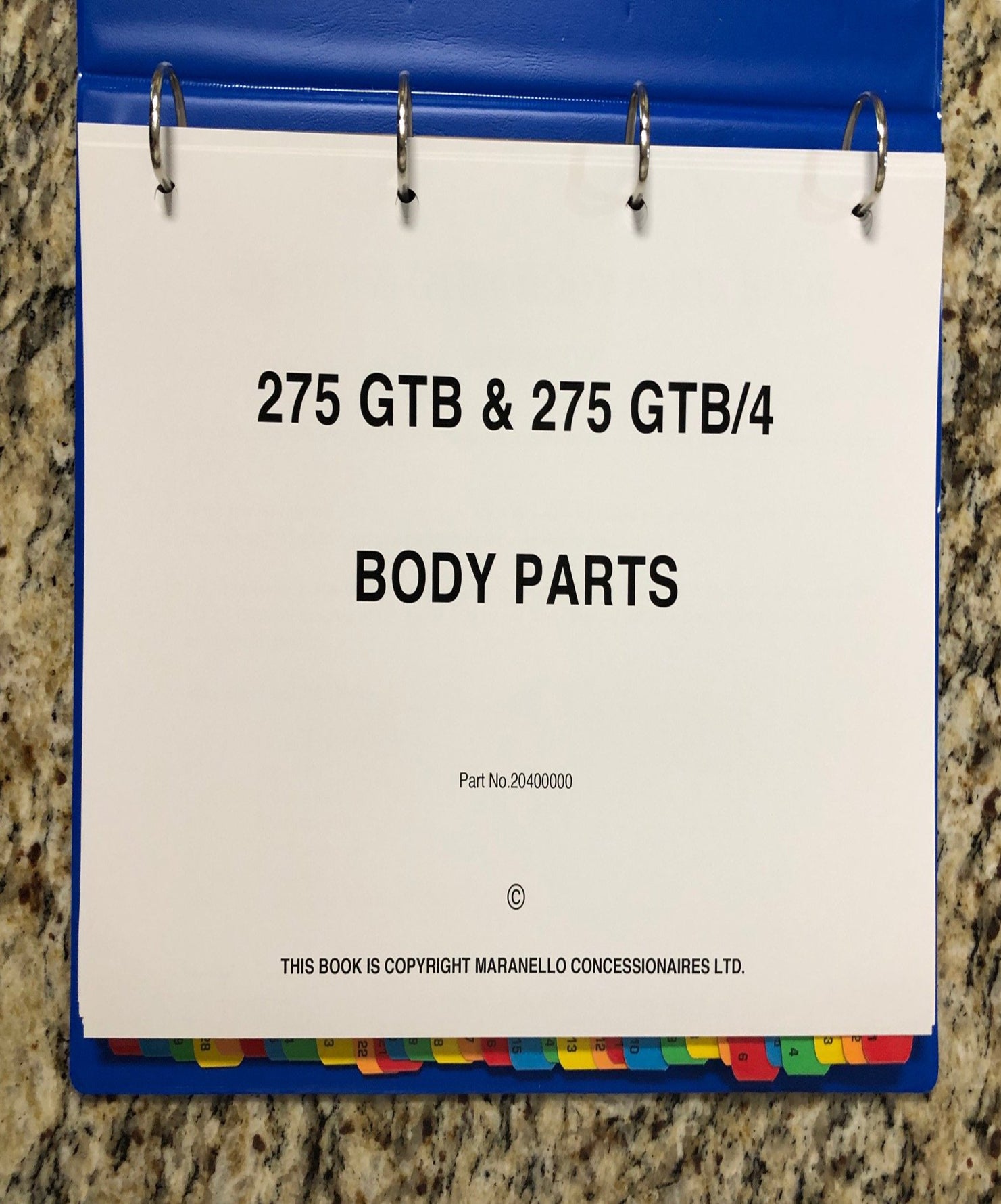 Ferrari 275 GTB & GTB/4 Body Parts Manual 1965