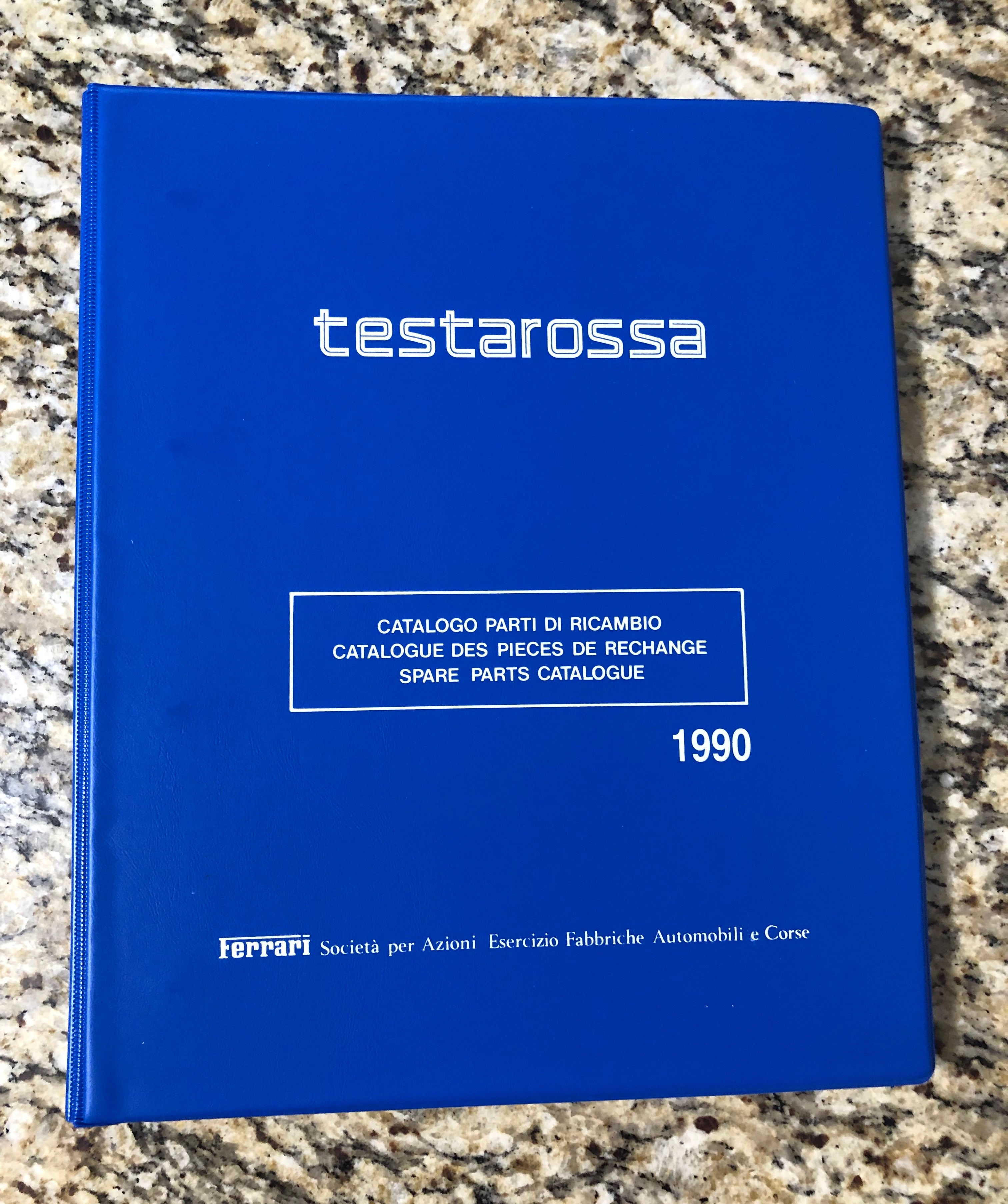 Ferrari Testarossa Spare Parts Catalogue 1990 - 587/90