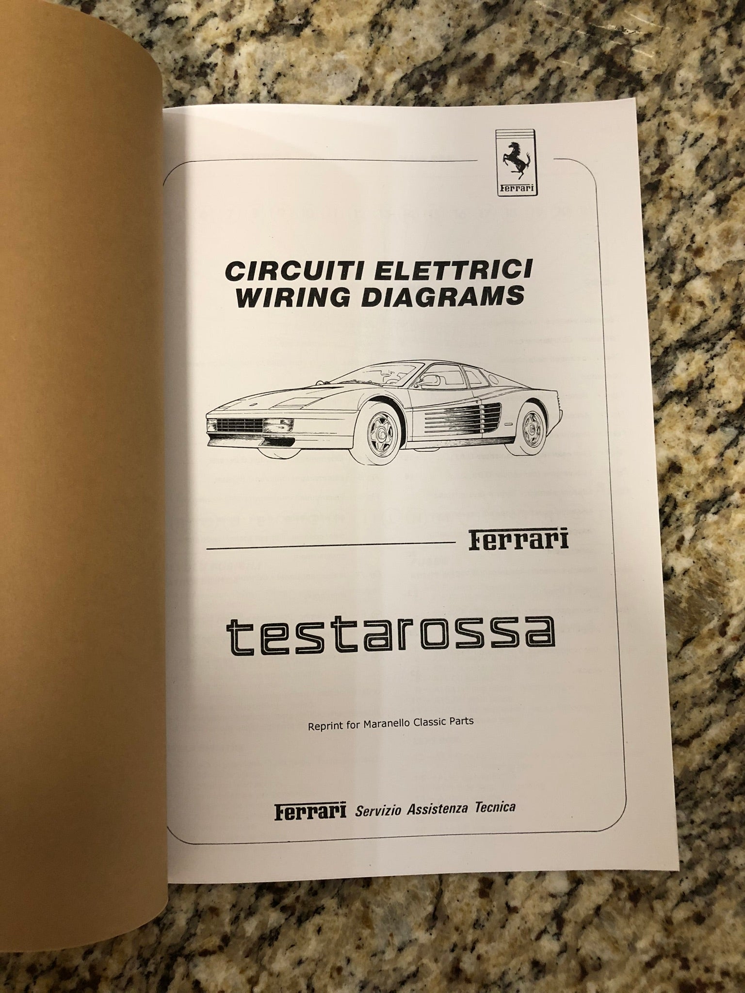 Ferrari Testarossa Electronic wiring diagram 1986