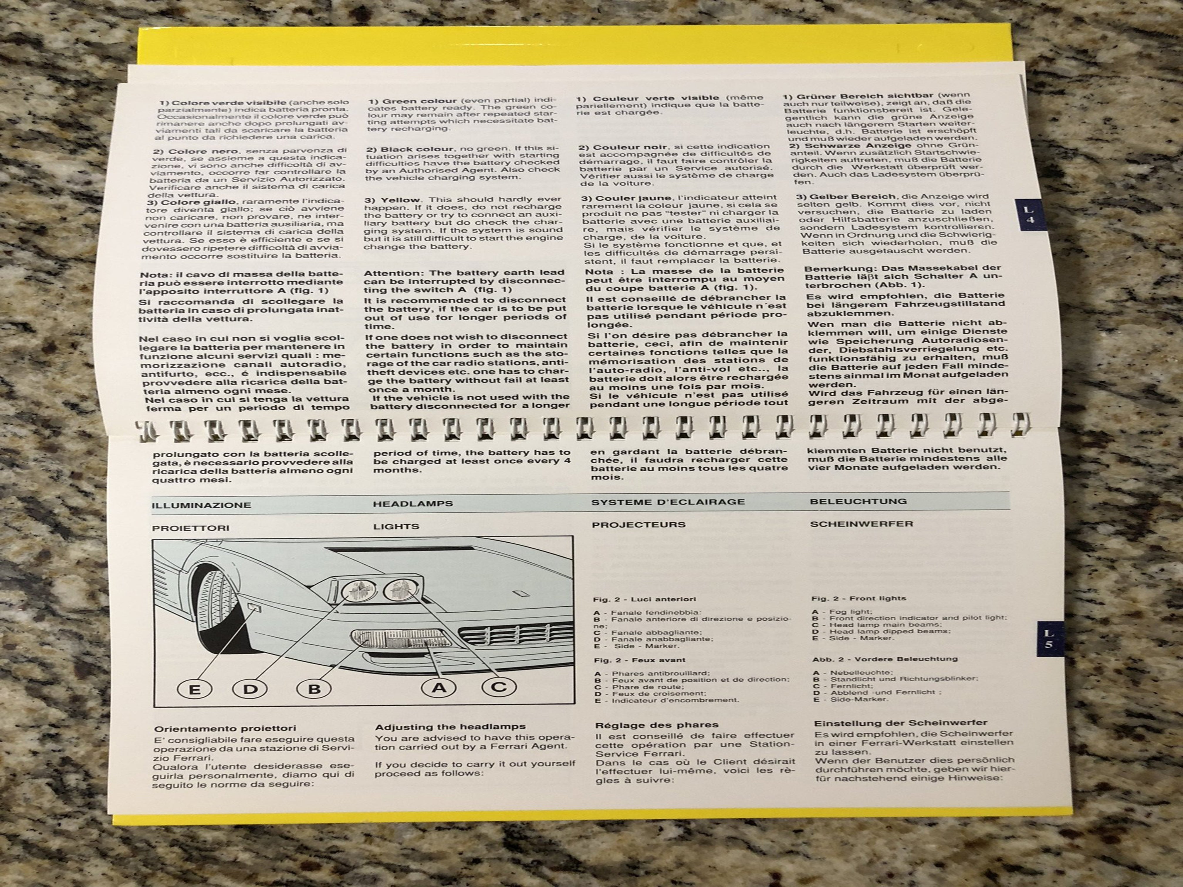 Ferrari 512TR Owners Manual 1994