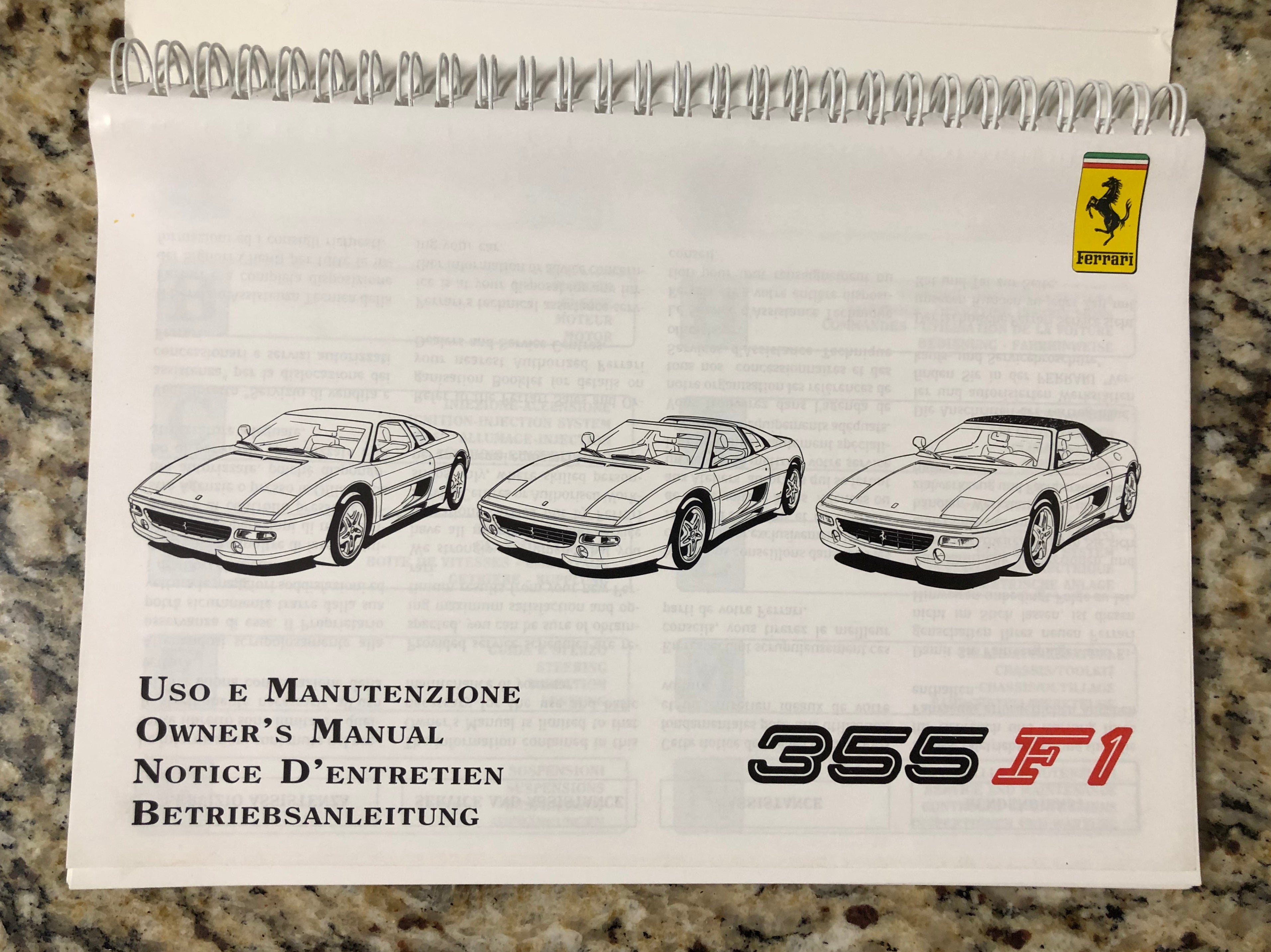 Ferrari 355 F1 Owners Manual Factory Original